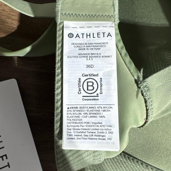 Athleta 36D Green Sports Bra NWT Originally $69 - Picture 8 of 8